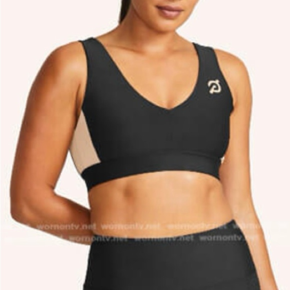 Peloton NWT Show Up Colorblock V Black Sports Bra Sexy Medium
